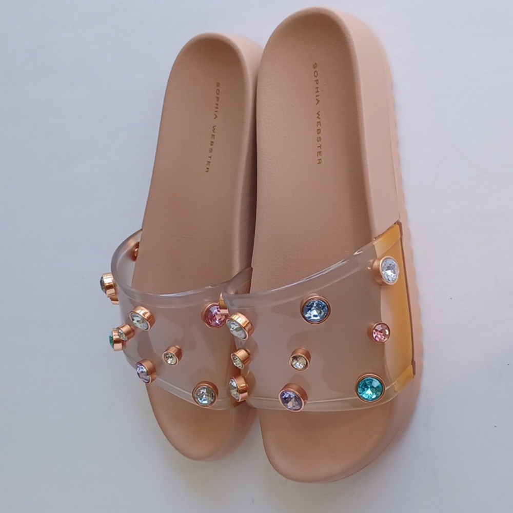 Sophia Webster Dina Gem Embellished Slip On Slide Sandals SZ 8 NWOT - Picture 5 of 16